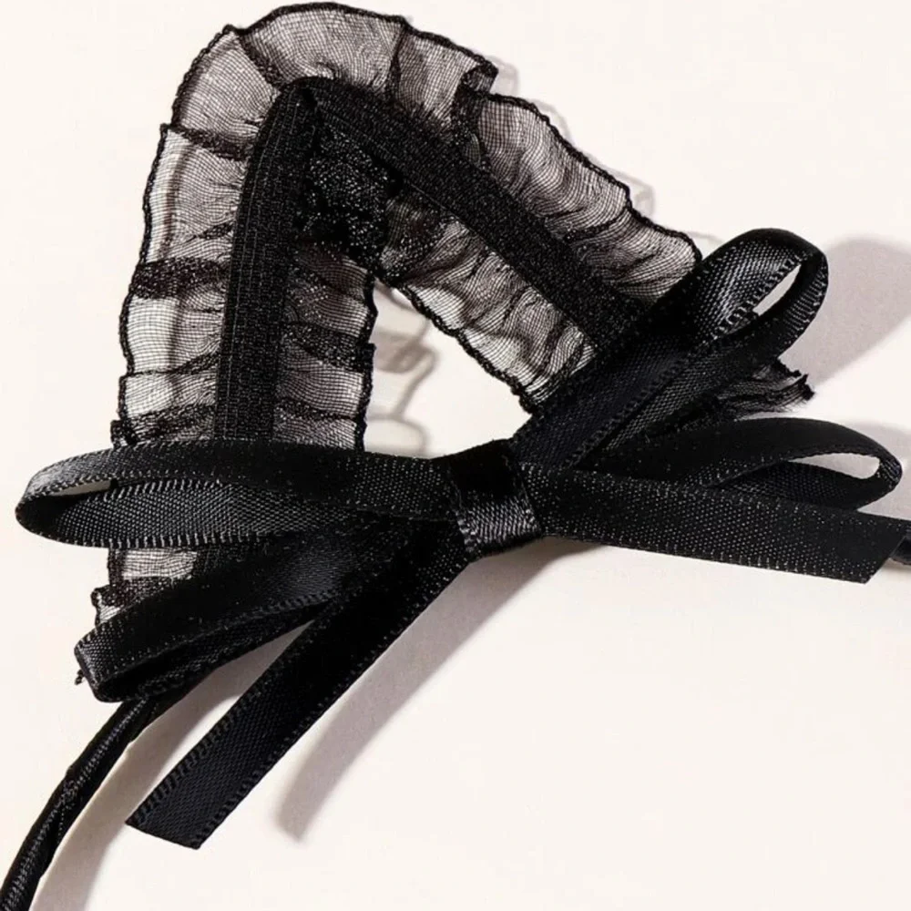 🐈‍⬛ Super Cute Lace Ribbon Bow Kitty Cat Ears Headband Headdress 🐈‍⬛ - Picture 3 of 6